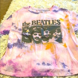 The Beatles tie dye crop top